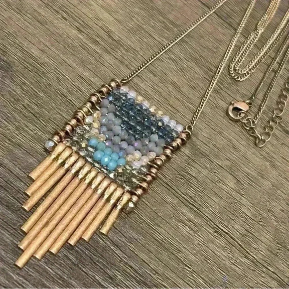 Fringe Style Beaded Necklace - Picture 2 of 2